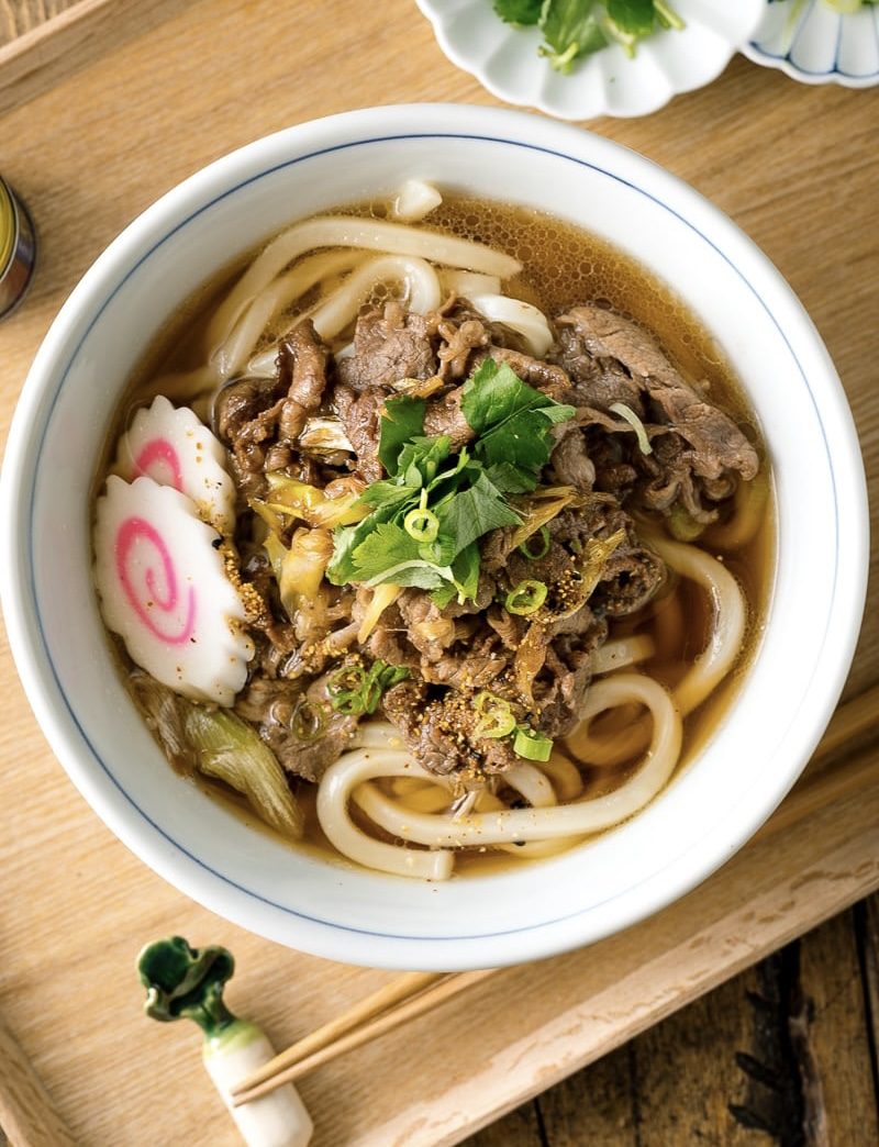 Beef udon noodle soup